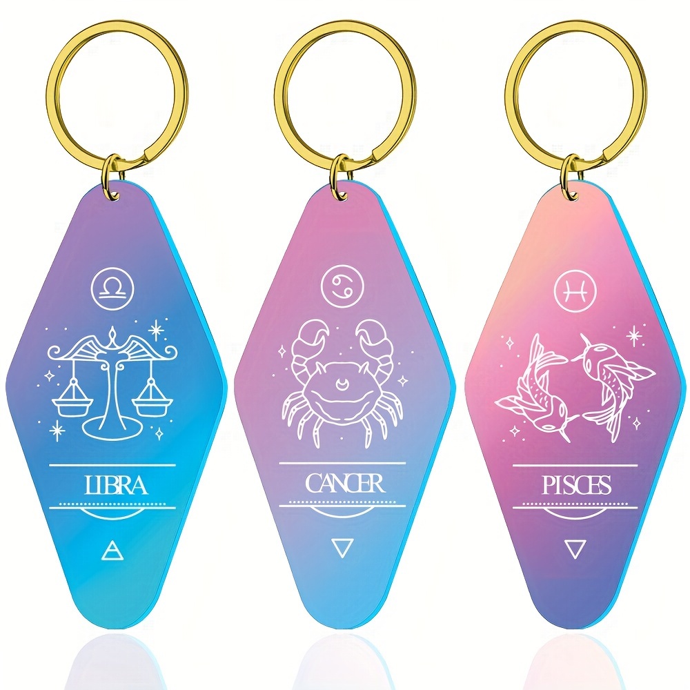 

Porte-clés ronds décoratifs en acrylique avec des citations classiques d'astrologie - Hôtel Chanceux Motel - Individuel - Action de grâce