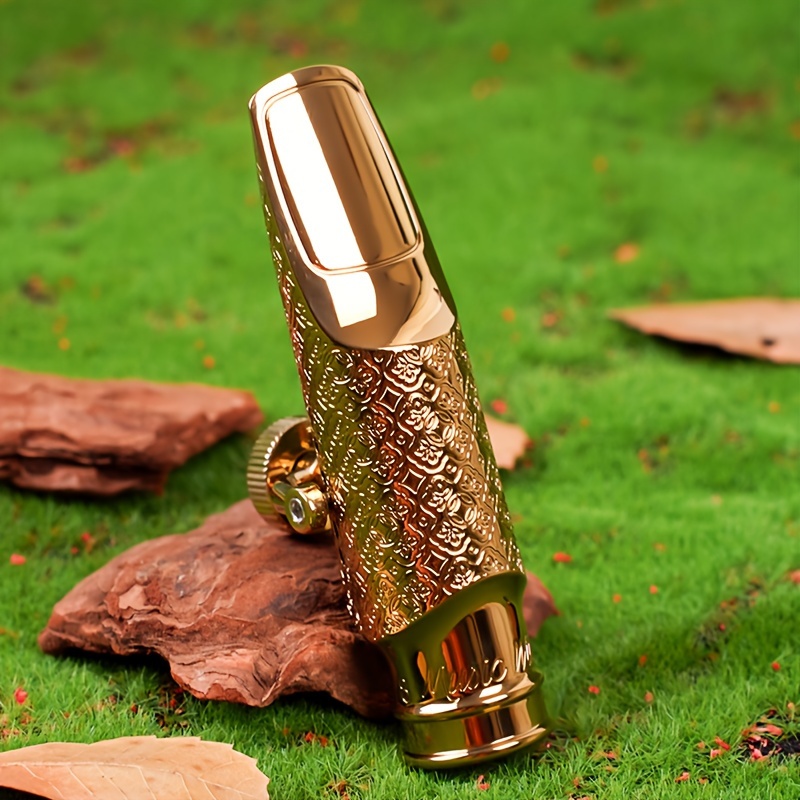 

Golden Plated Saxophone Mouthpiece, , Size 6 7 8, Elegant Design, , With Sax Accessory