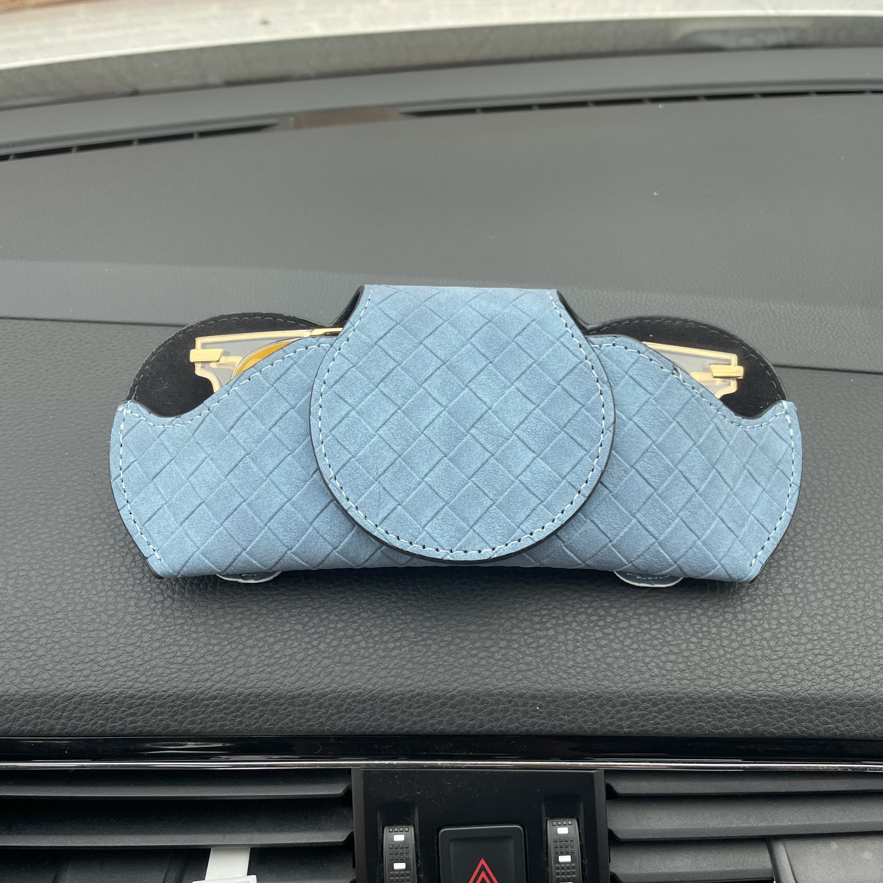 Soporte Gafas Portátil Visera Coche Cuero Sintético - Temu