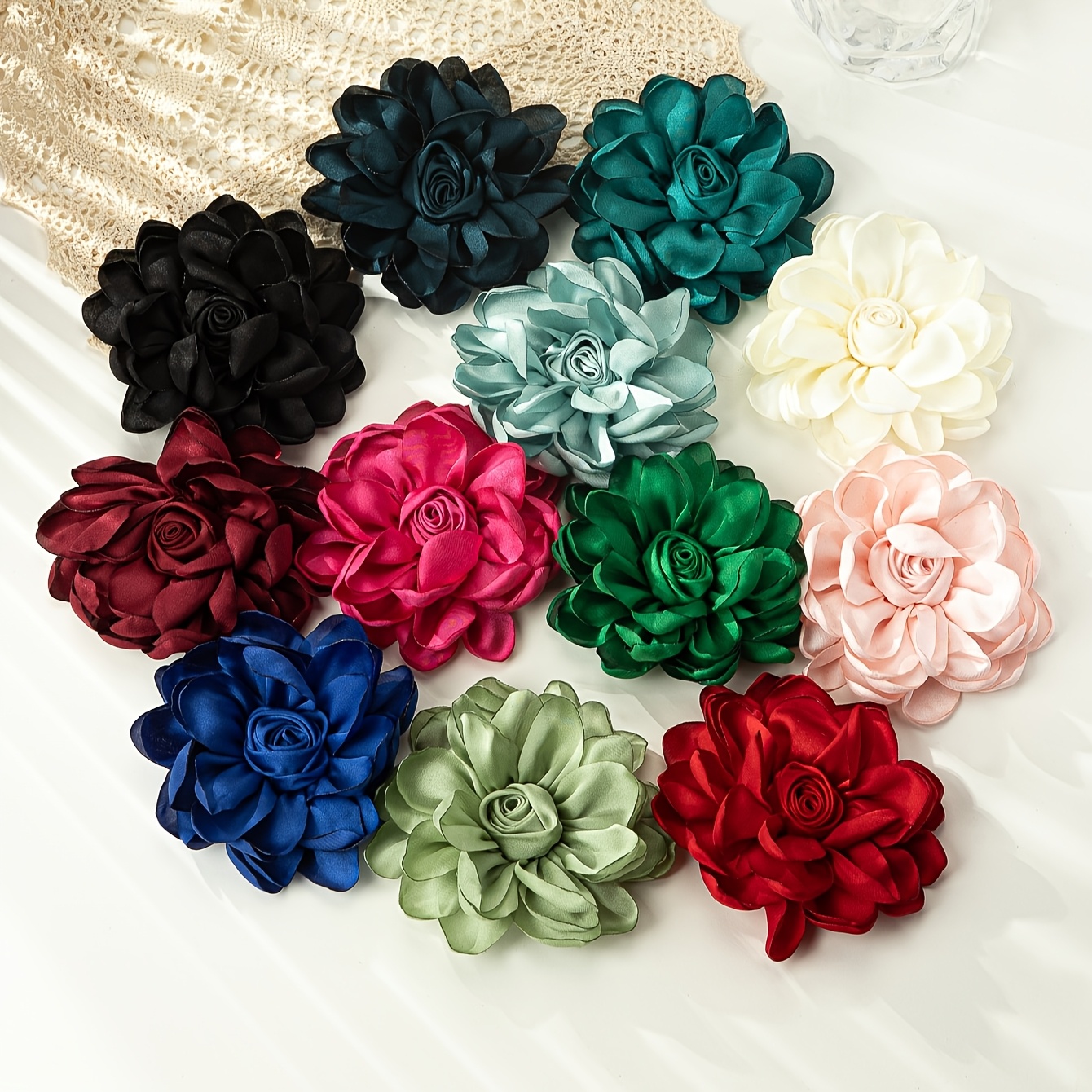 

Elegant Handcrafted Satin Fabric Brooch For Women - & Parties