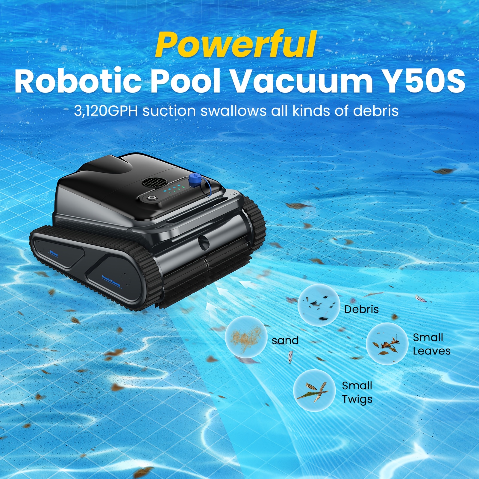 TEMU The Inse Y50s Is A Cordless Robotic Pool Cleaner Designed For Wall Climbing And Equipped With Smart Navigation. It Operates For 120 To 180