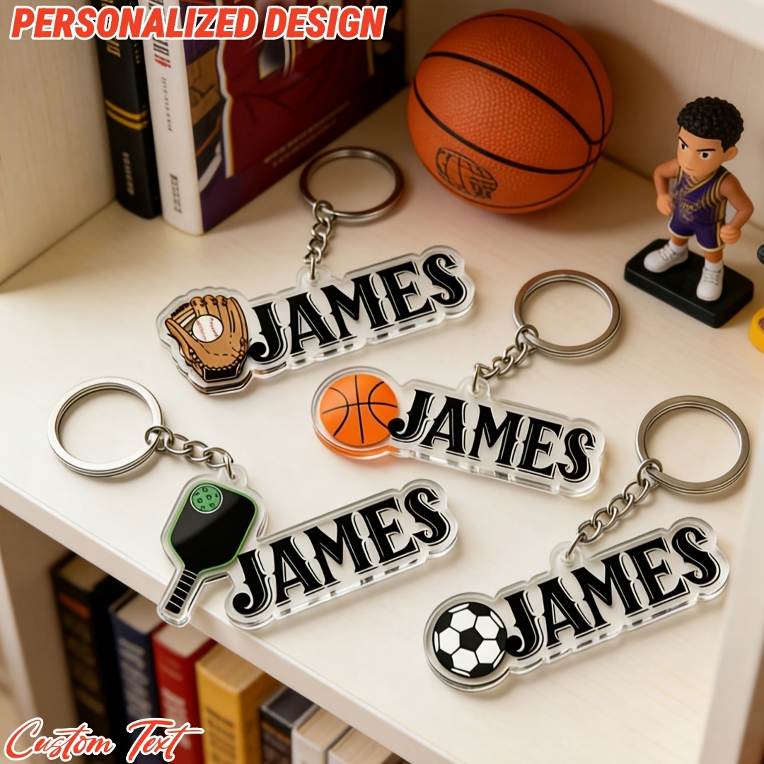 TEMU 2d Flat, Spot Personalized Engraved Photo/text Keychain Suitable For Him, Her, Team Gifts - Bag Tag With Clear Pendant, Double-sided Printing &
