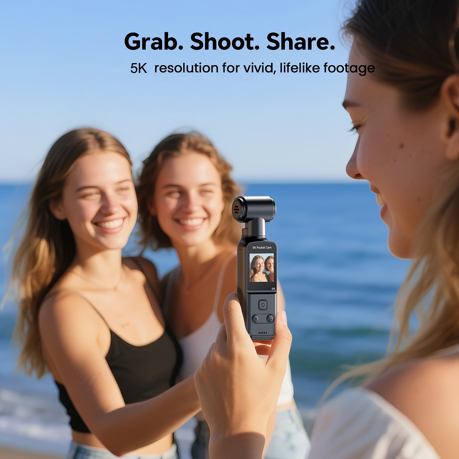 1pc Portable 5K Action Camera with 3.38cm Screen, Equipped with a Lens That Can Be Manually Rotated 270 ° Horizontally, Portable Camera Built-In 1000Mah Battery, Lightweight Design for Vlogging, USB Rechargeable, Handheld Pocket Action Camera