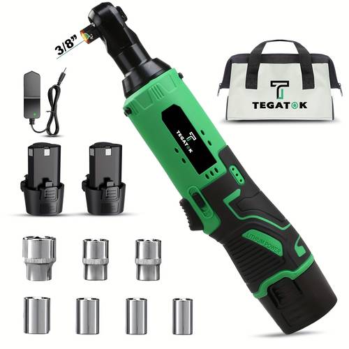 12v 1 set cordless electric wrench 45nm high torque 400 rpm 3 8 ratchet with 2 lithium ion batteries rechargeable automotive repair angle stage truss installation tool