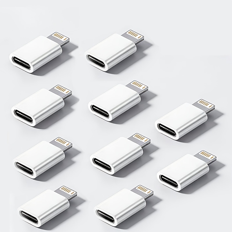 TEMU 10 adattatori USB-C a Lightning, convertitore da Type-C a Lightning per ricarica e trasferimento per iPhone 14/13/12/11/X, iPad, AirPods e iPod,