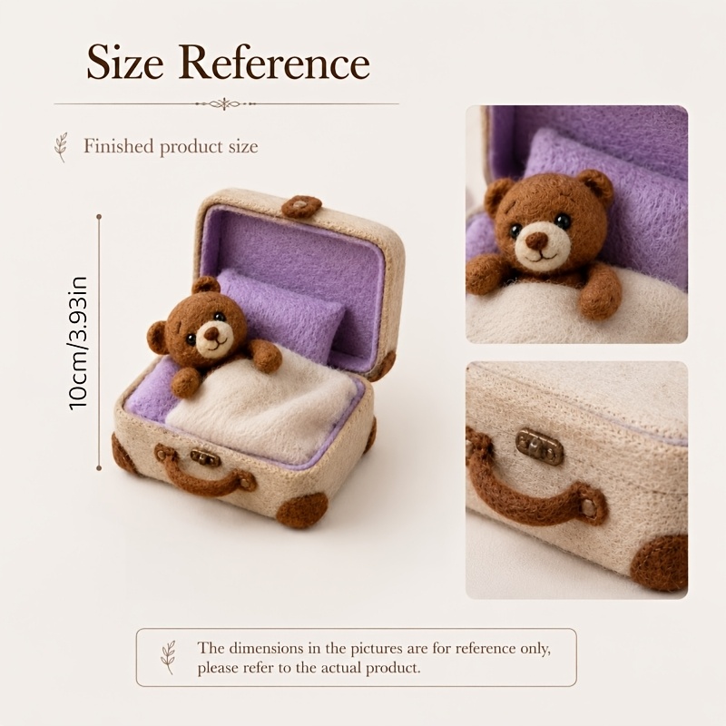 Animal Needle Felting Kit, Beginner Bear Felting Craft with Tutorials