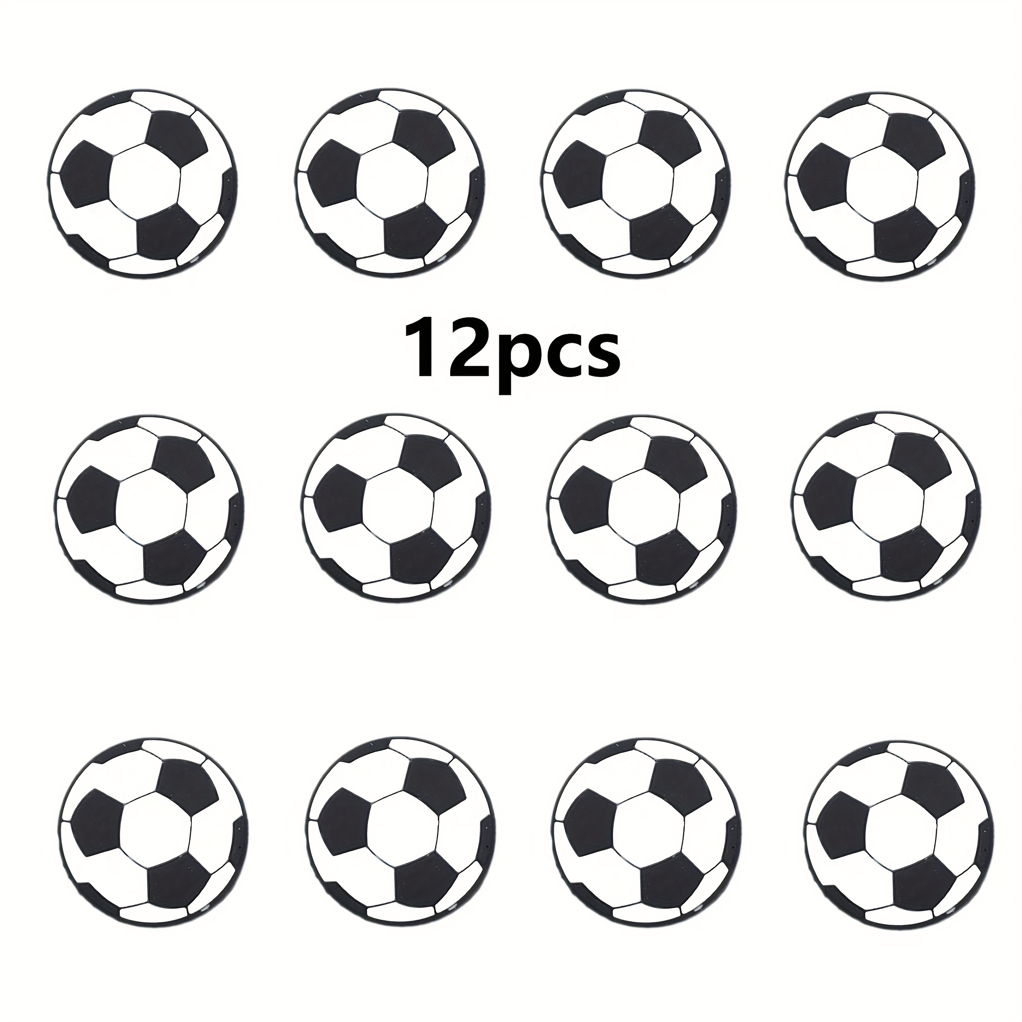 TEMU Set de 12 dijes de PVC con temática de fútbol coloridos para zapatos - Excelentes artículos decorativos para zuecos, chanclas, tobilleras y