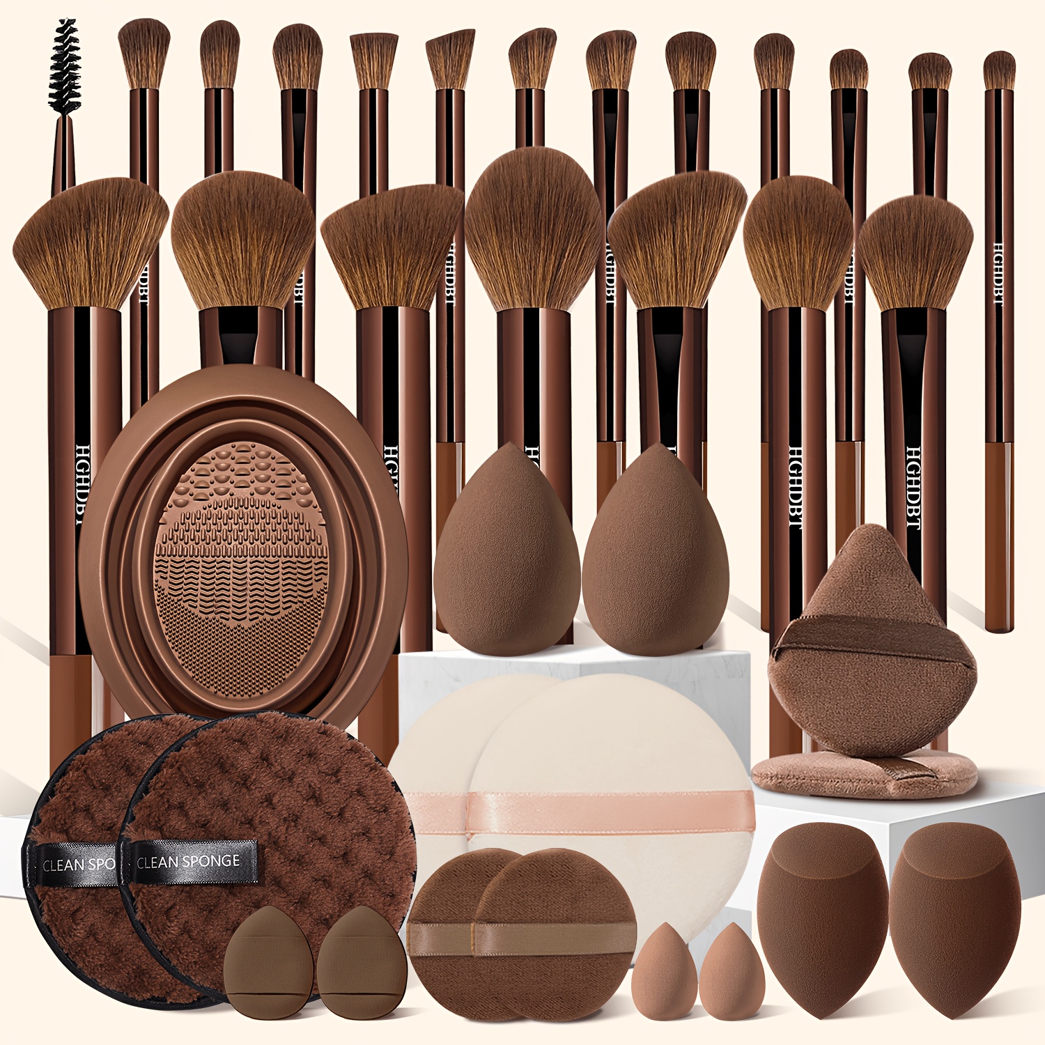 37pcs Professional Makeup Kit with Brushes and Sponges