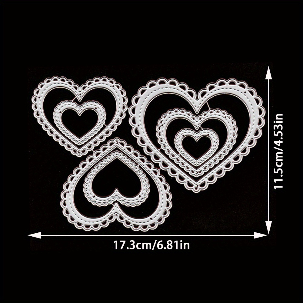 TEMU 1pc Love Metal Stencil, Diy Scrapbooking Embossing Die Cut, Handmade Greeting Card Making Metal Cutting Dies, Gift Card Making Tools