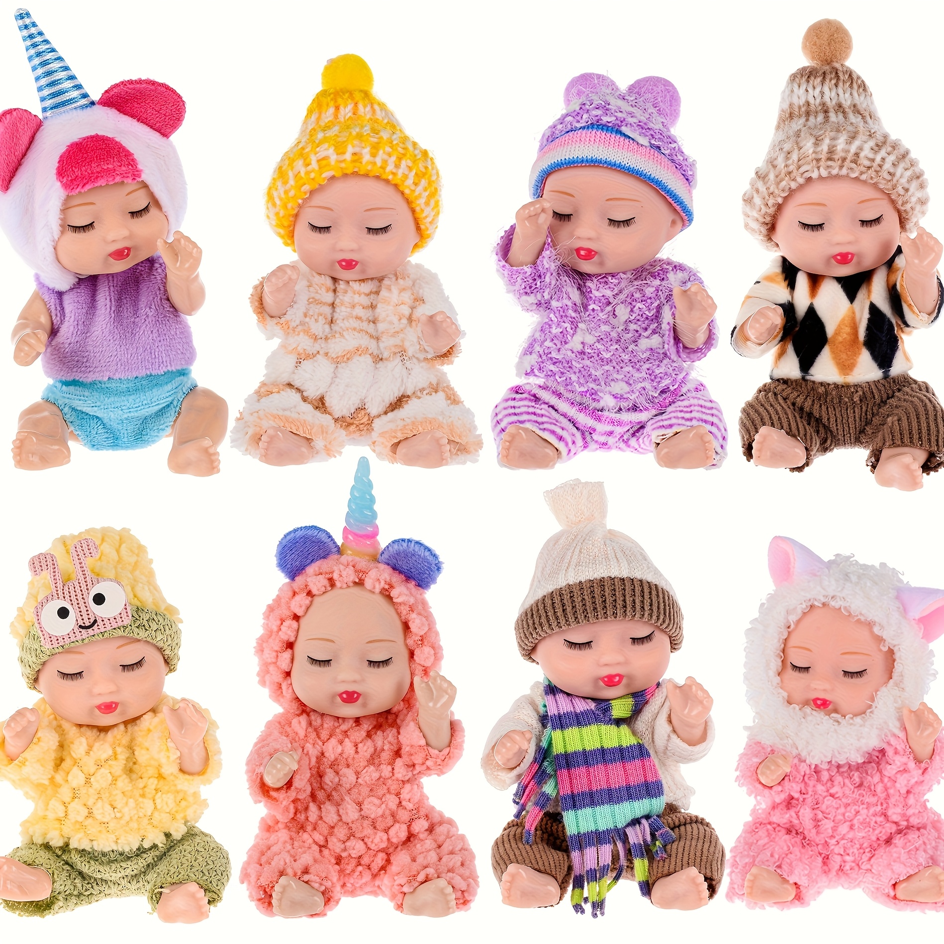 TEMU 8 4-inch Plush Clothing Mini Dolls, Collectible Dolls