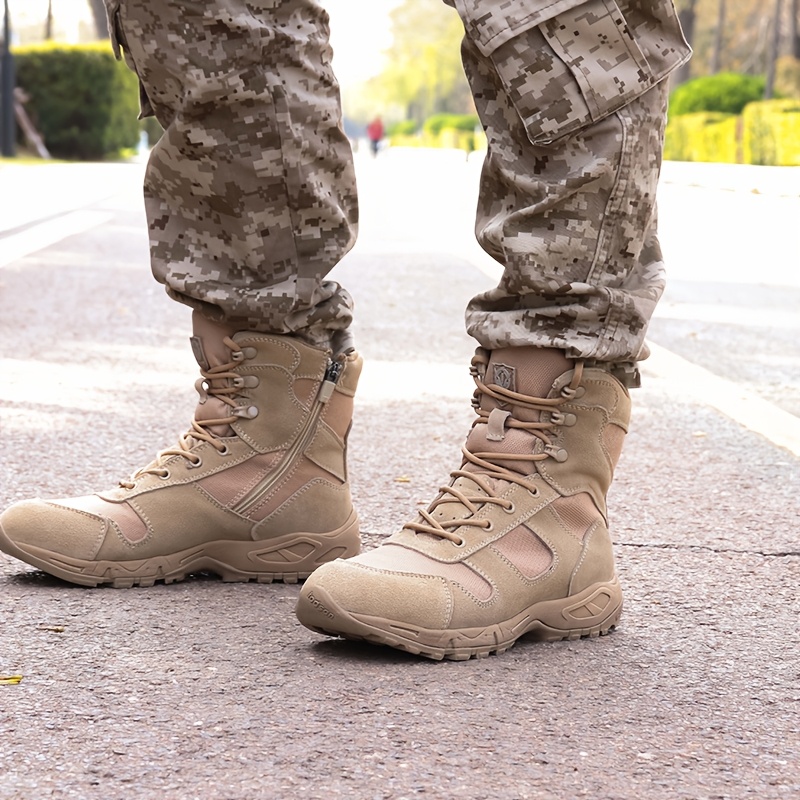 botas de senderismo tácticas de caña para hombre, de goma