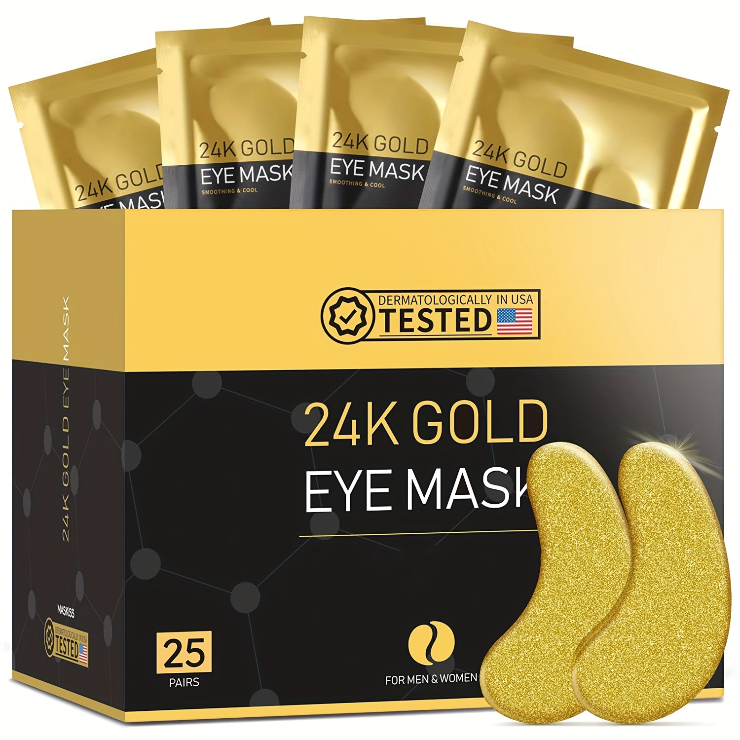 24k golden under eye patches 25 pairs box eye mask   care products firming and moisturizing eye patches details 1