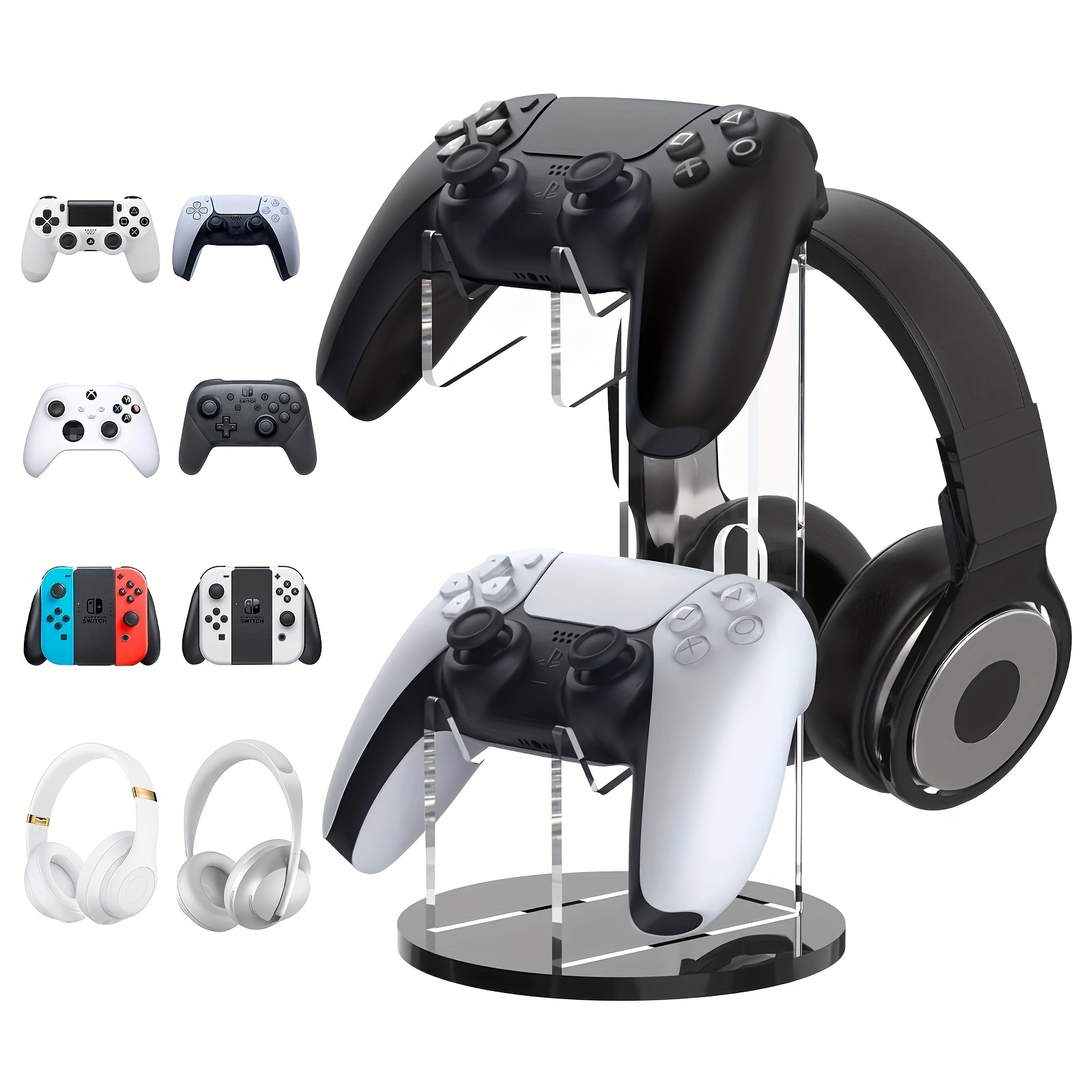

Universal Stand For Gamepad And Headphone Stand, 2 In 1 Game Controller Stand Holder Storage Organizer For Ps5