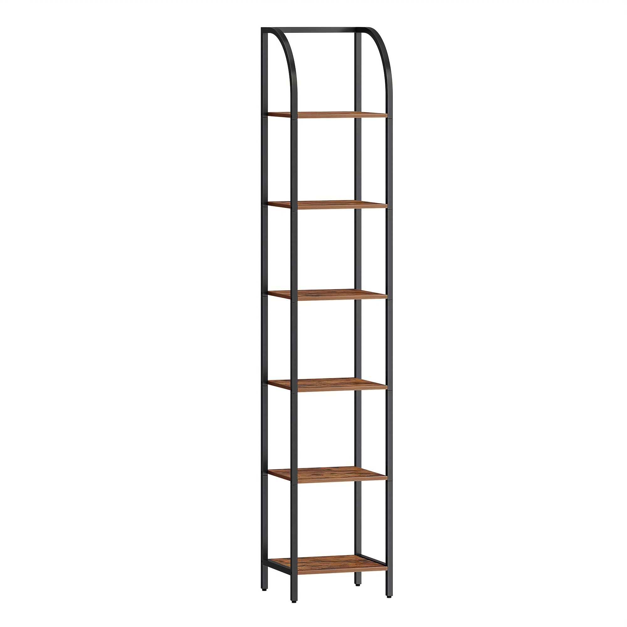TEMU Estantería, Estante de pie de 6 niveles, Estantes estrechos, Estante abierto, Estilo industrial, de metal, Adecuado para estudio, , dormitorio,