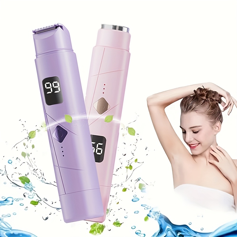  dual head 2 in 1 womens electric shaver a wet and dry hair removal device for bikini eyebrows face legs and underarms portable bikini trimmer rechargeable and cordless gentle and effective shaving details 2