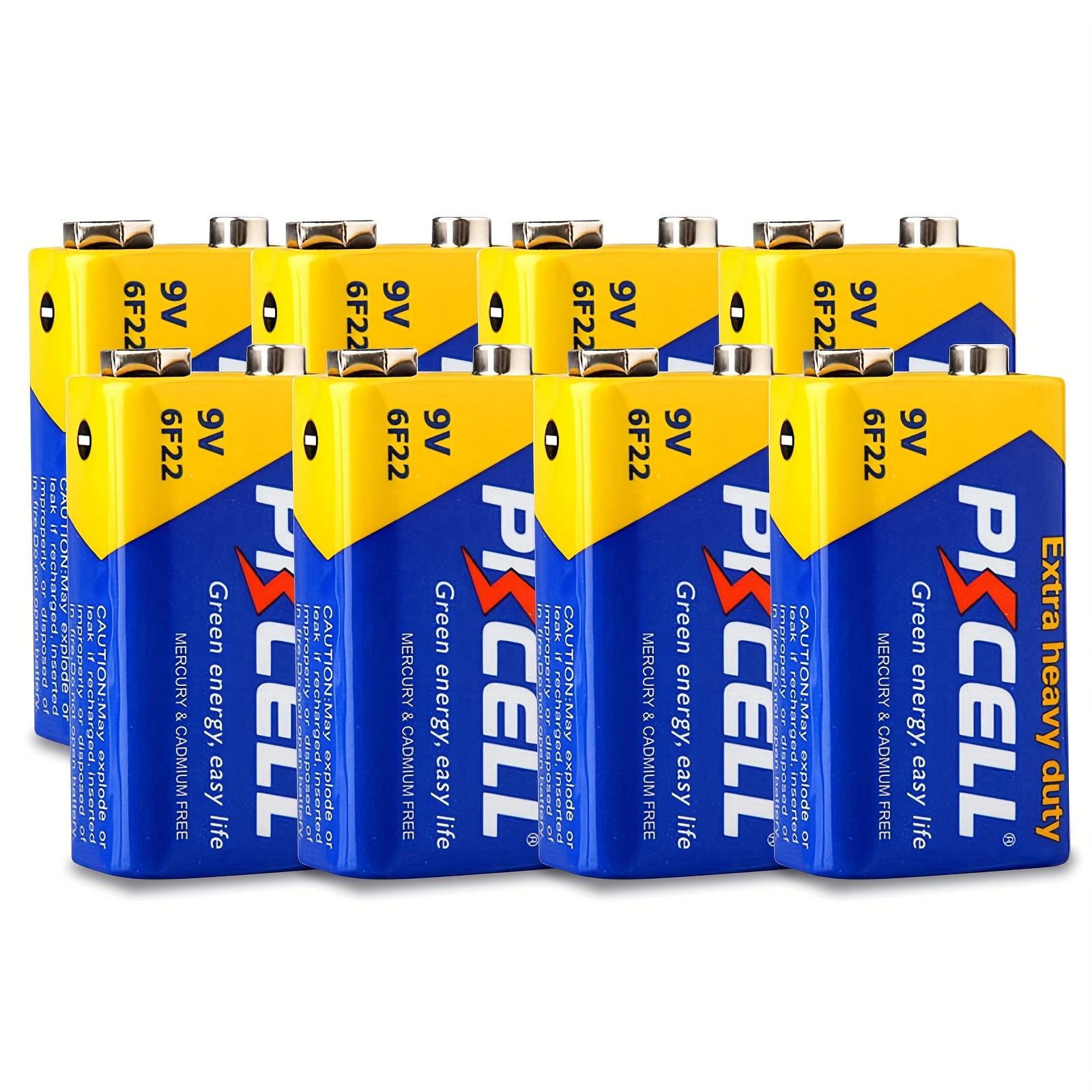 

Pkcell 9v Extra Heavy Duty Batteries, Carbon Zinc 6f22 Battery, Long-lasting Power For Smoke Detectors, Fire Alarms, Multimeters, And More