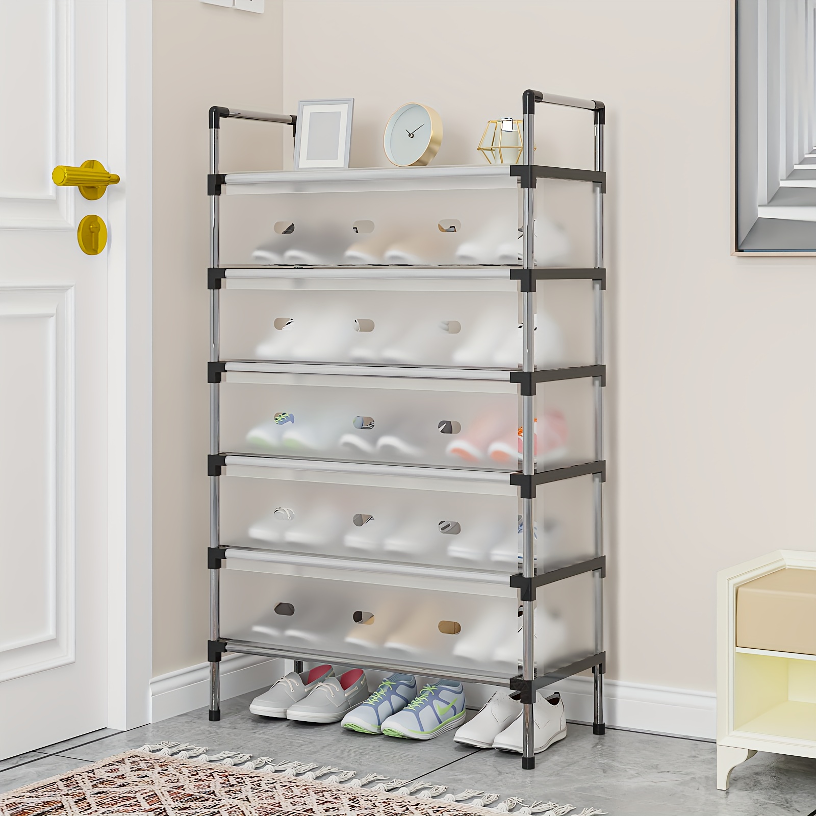 compact dustproof shoe rack a lightweight metal storage cabinet     and an   for offices or reading areas Product details 5