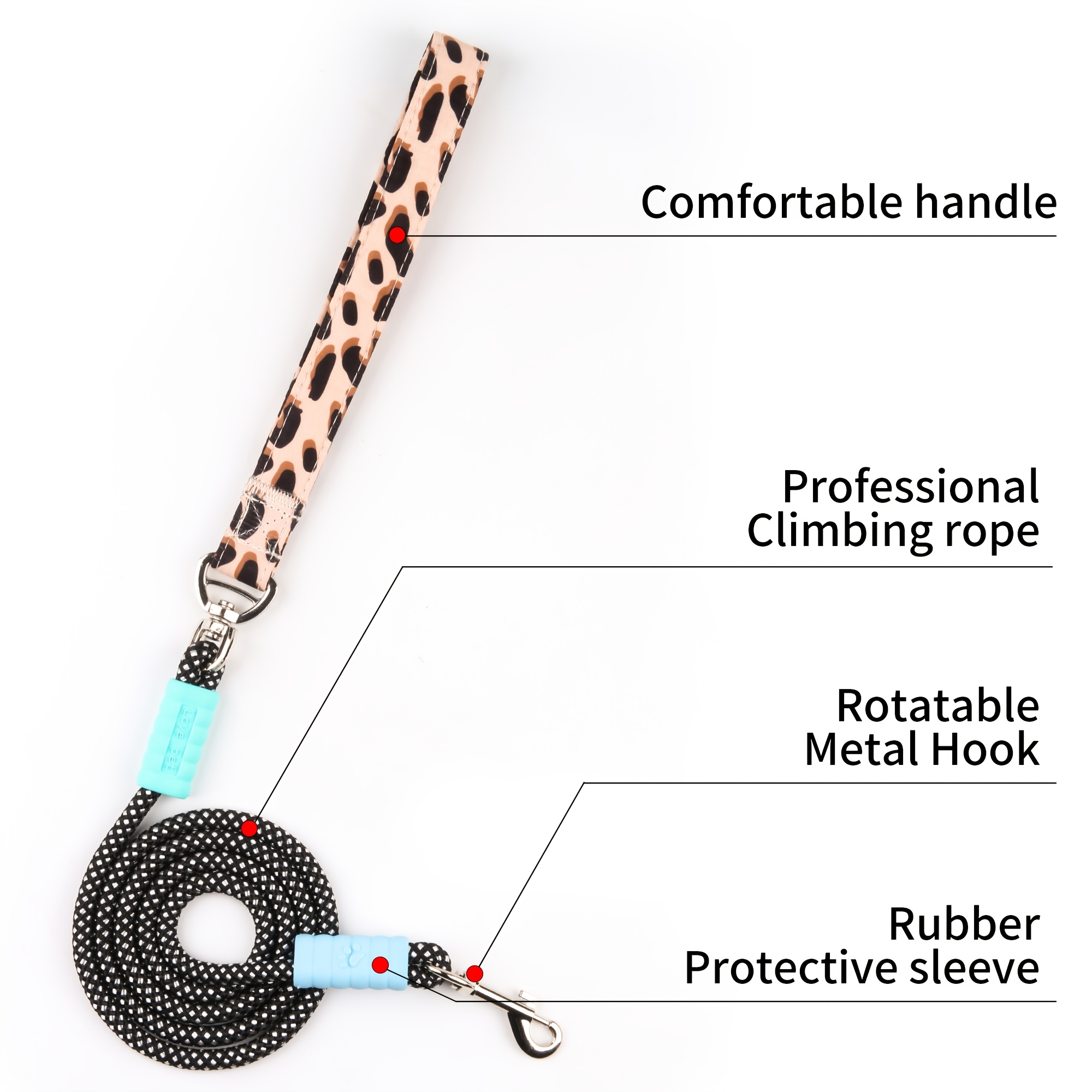 Fashionable Leopard Print Dog Collar with Quick Release Buckle