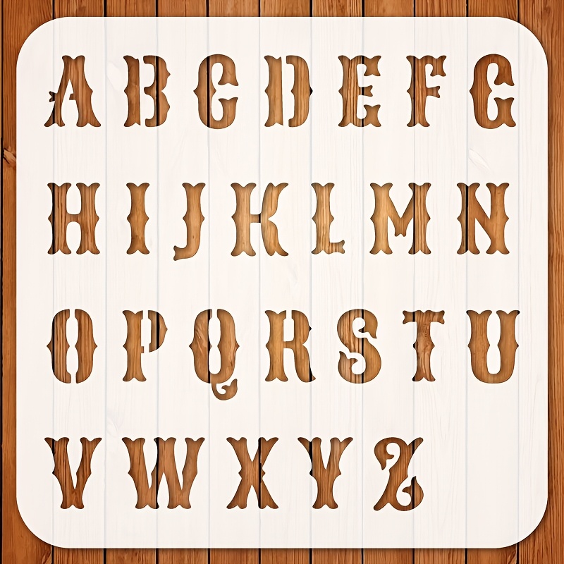 Image of A Letter Template Measuring 11.8*11.8 Inches, A Large Reusable Painting Stencil For Artistic Creation, Fabric, Canvas, Walls, Home And Furniture Decoration, And Crafts