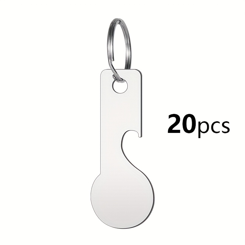 Image of 20 Supermarket Shopping Cart Tokens And Bottle Openers Combined, Stainless Steel Keychain Pendant, Durable And For , Unisex Keychain Pendant, Fun Gift, Family Key Ring, Couple Keychain, Easy To Carry