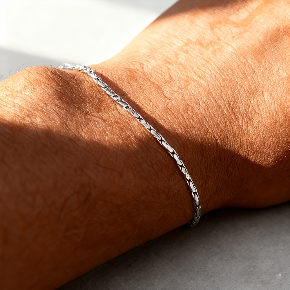 E-shop Herren Armband aus ultradünnem minimalistischem 304 Edelstahl, Armband aus 304 Edelstahl, extrem dünnes Armband, trendiges cooles