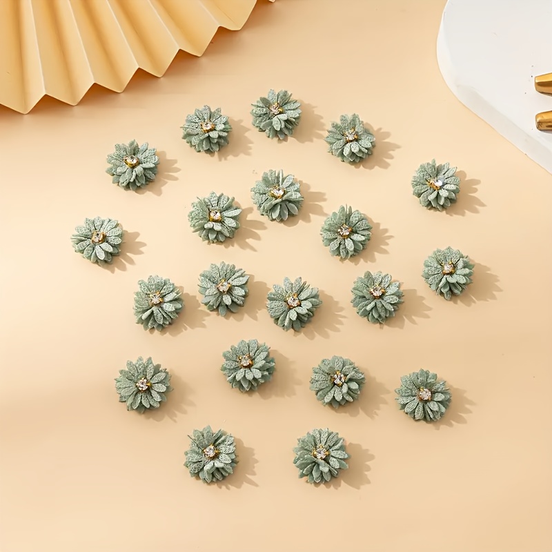 Image of 20pcs Shiny Rhinestone Daisy Decorations - Diy Burlap Flower Decoration, Suitable For Hair, Shoes, Hats And Accessories - Weddings, Engagements And Festivals