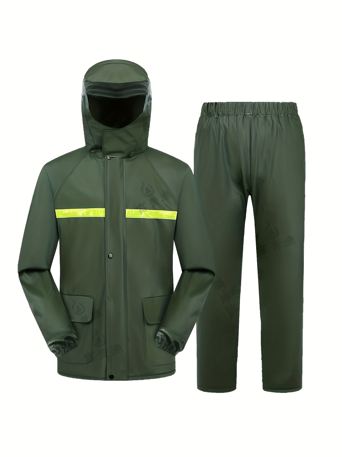 2pcs raincoat and rain pants   and lower wear without needle holes back hole with   hooded outdoor riding outdoor work unisex