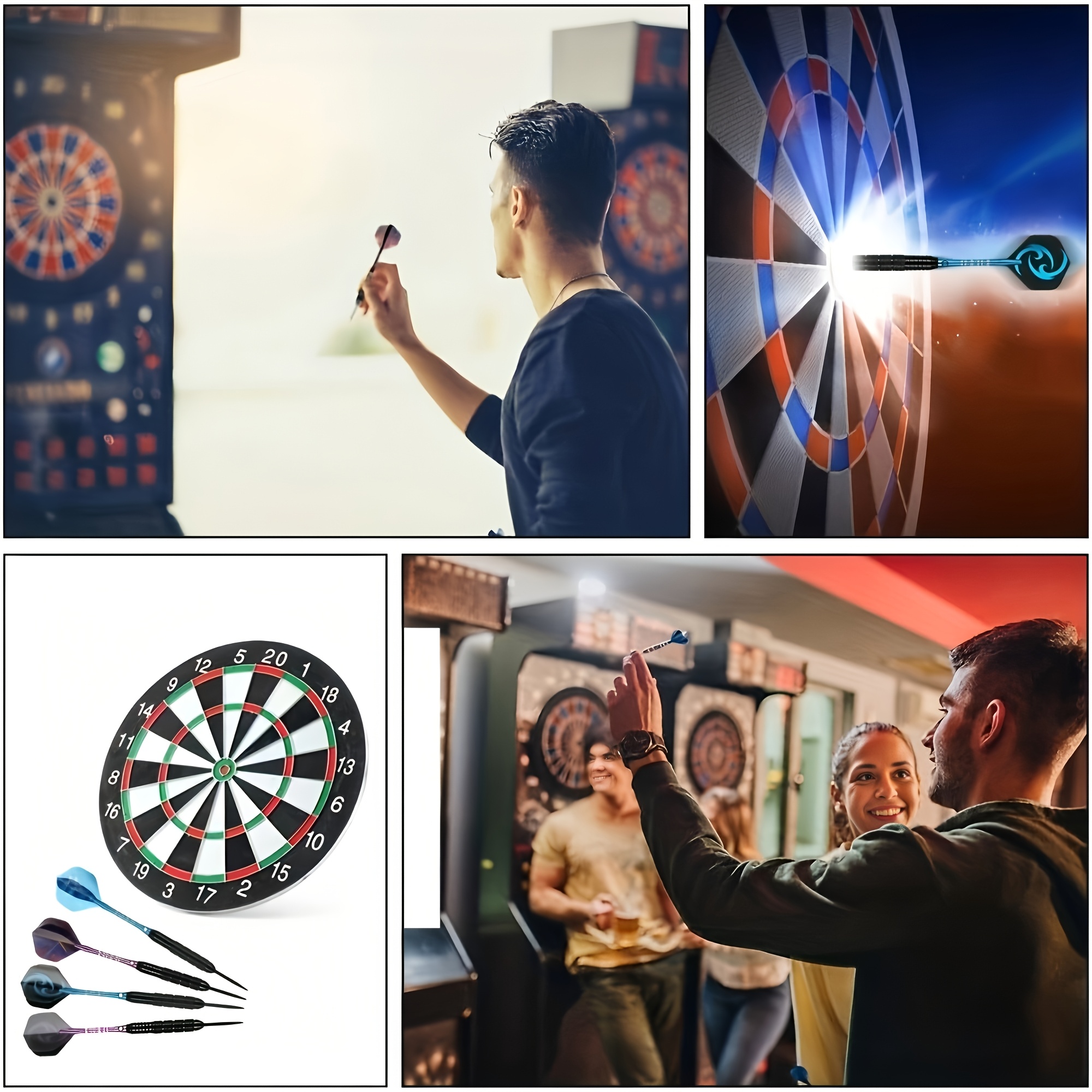 Stalen Dart Set, met 6 Professionele 24G Darts, Anti-Slip Roestvrijstalen Tips, 4 Stijlen van Polymeer Vluchten, PVC Schachten, een Dart Slijper, Rubberen Ringen, en Wordt geleverd in een Geschenkdoos