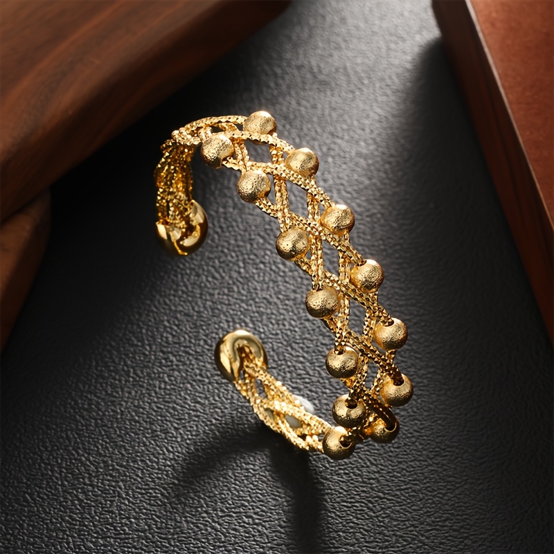 Image of 925 Silver, Women's Golden Multi-strand Woven Lantern Ball Bracelet, Fashionable And Elegant, For Her, Christmas, Valentine's Day, Mother's Day, Presented In A Box