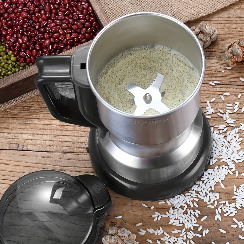   grinder 300w powerful motor 10  grinding   for beans spices nuts 4 blade stainless steel electric coffee bean grinder 400g 400ml     grind chamber wet dry food processor quickly   grinding   control
