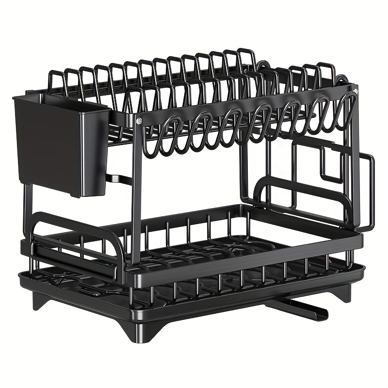 TEMU Kitchen Countertop Tableware Storage Drain Rack, Standing Tableware Rack For Bowl And Plate Storage, Household Tableware Storage Rack, Drying