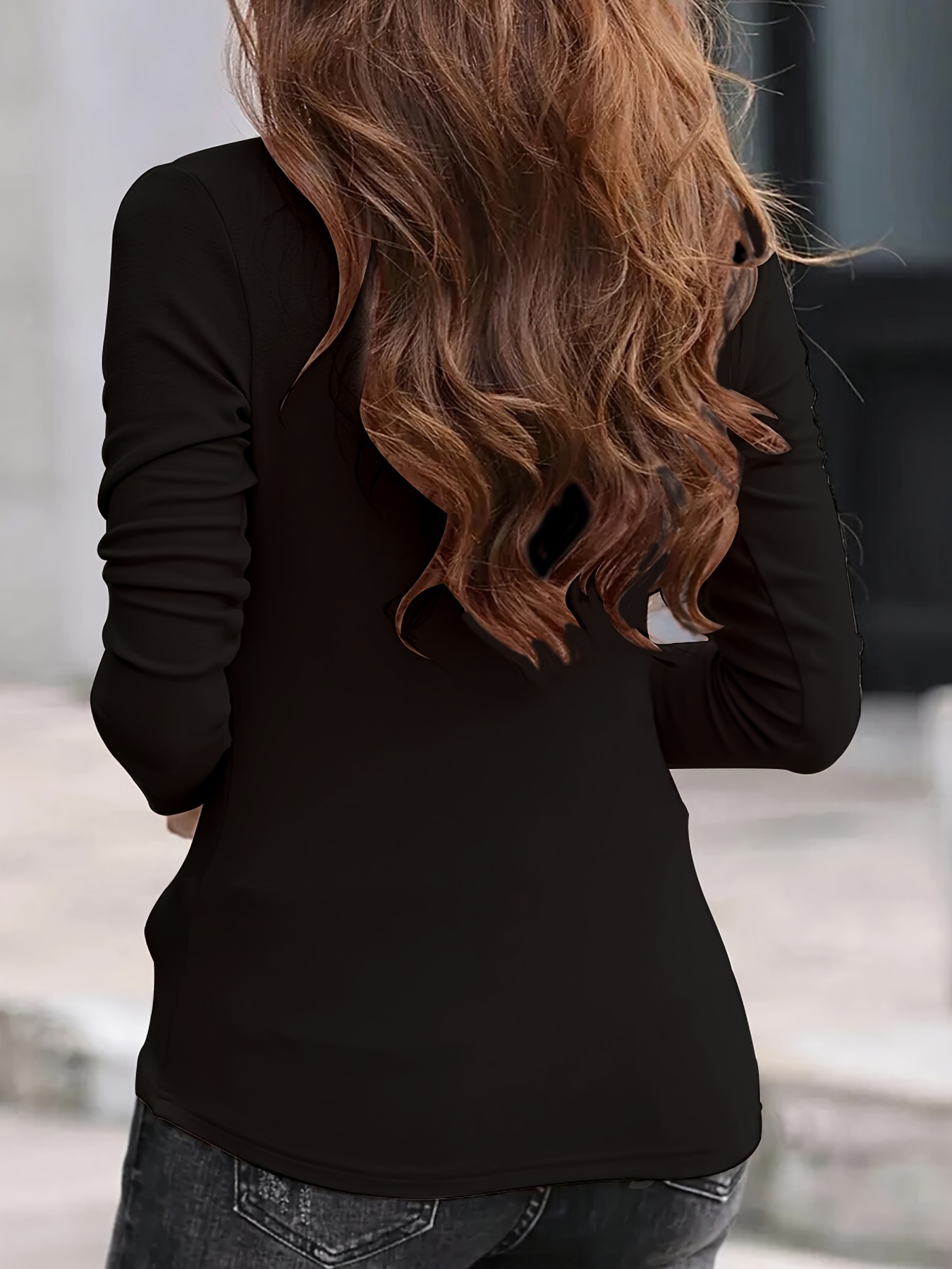 Women's Sports Long Sleeve T-Shirt, Comfortable And Stylish, For Sports And Daily Life, Solid Color