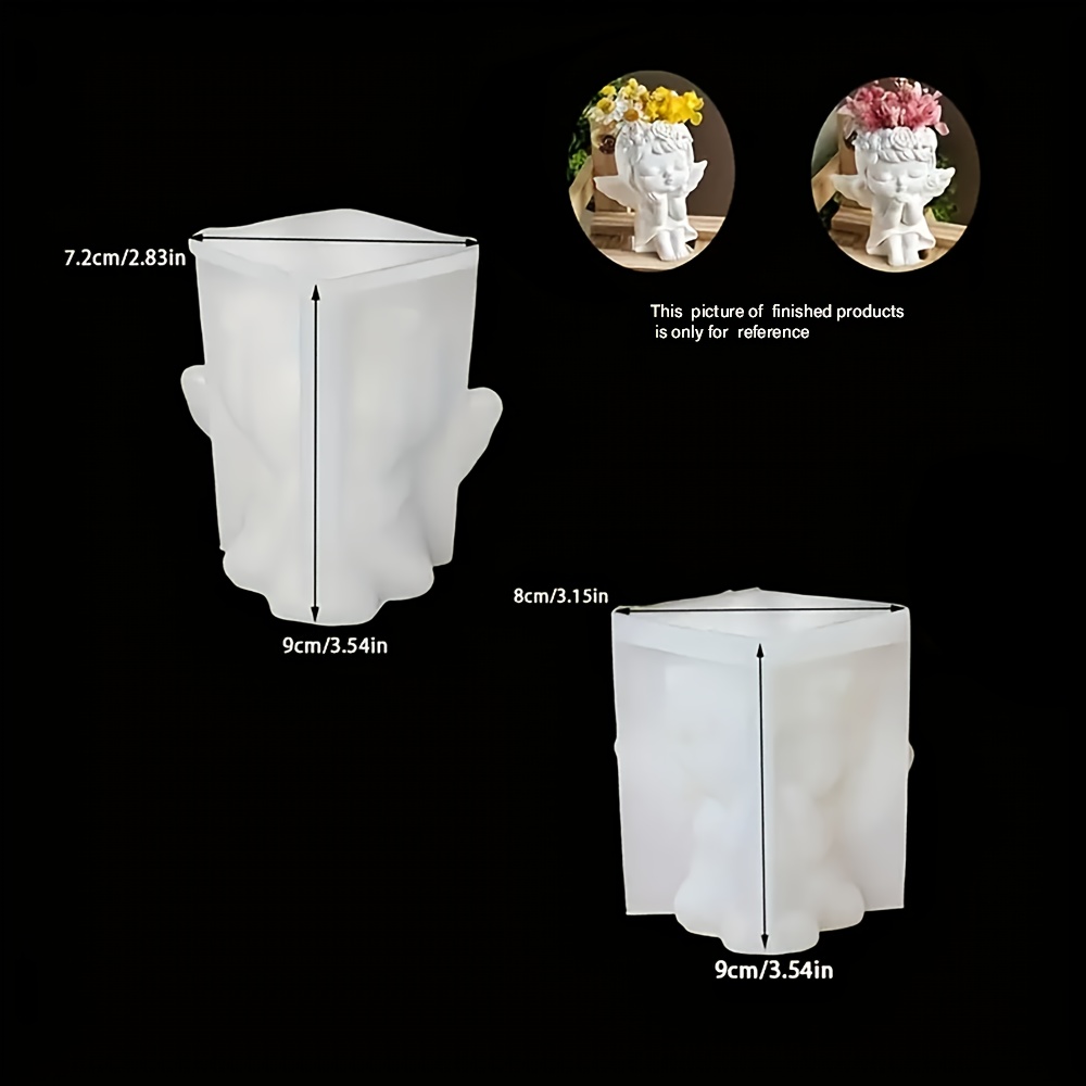 Resin Silicone Mold, 3d Cute Shape Flower Pot Mould For Plaster Resin Concrete Casting, Silicone Sucented Planter Vase Mold For Diy Art Crafts, Home Decoration