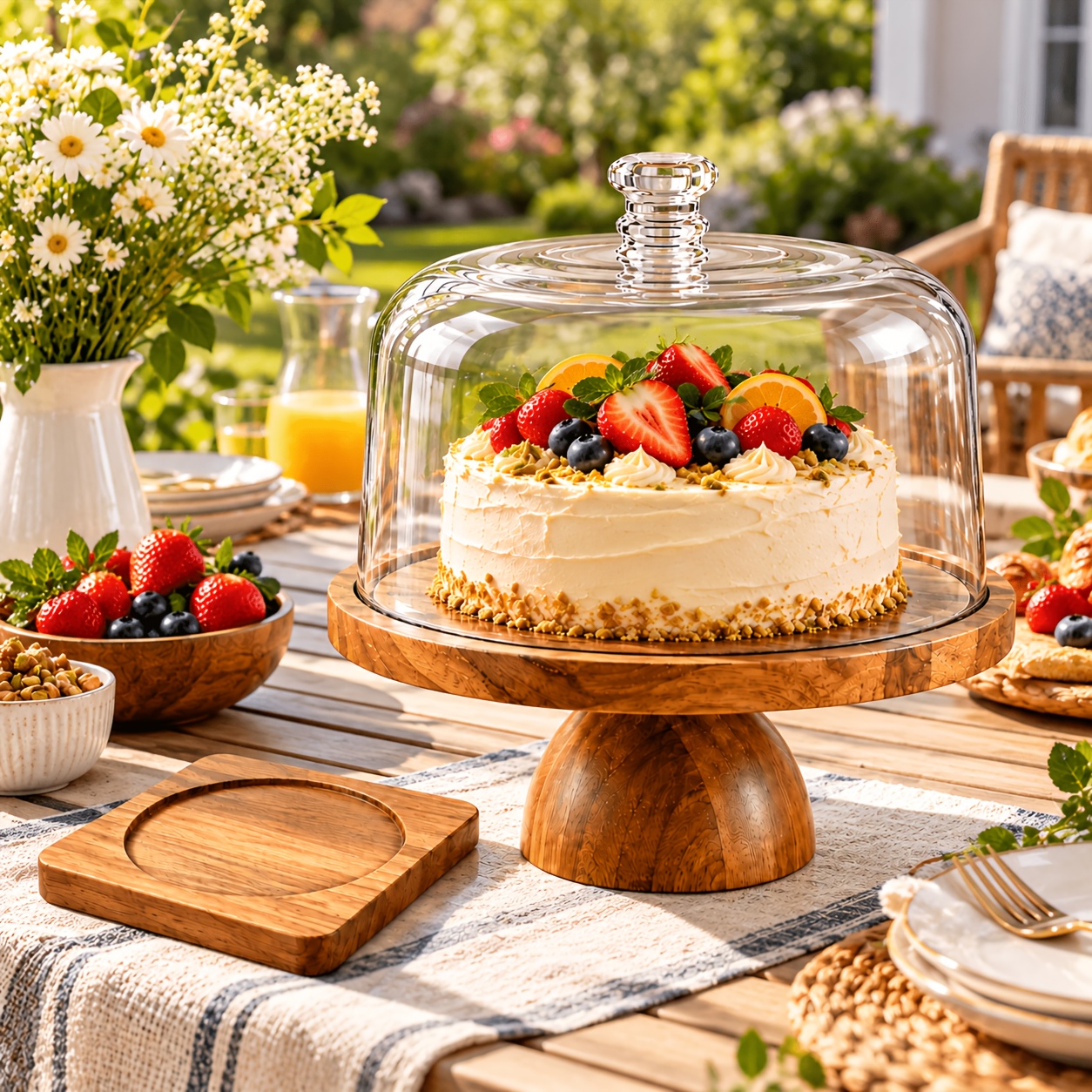 TEMU Multifunctional Dessert Display Stand 2026 Cake Stand With Lid A Multifunctional Dessert Display Set That Can Be Used As Platter For Serving