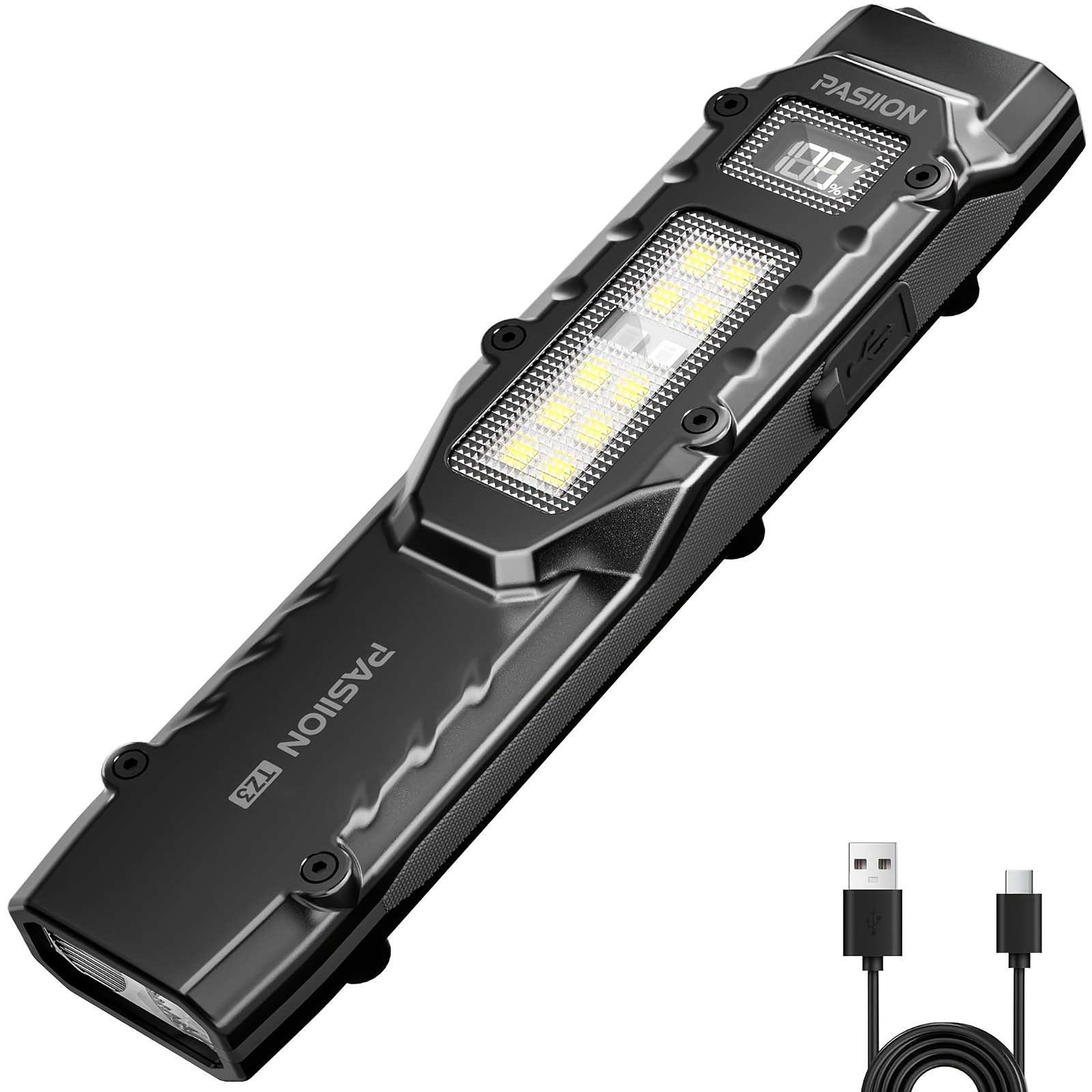 Image of Edc Tactical Flashlight, 1300 Ultra-high For Emergencies, , Flash, Suitable For Security Personnel And Cleaning Personnel, Outdoor Flashlight With Display, Continuous Charging