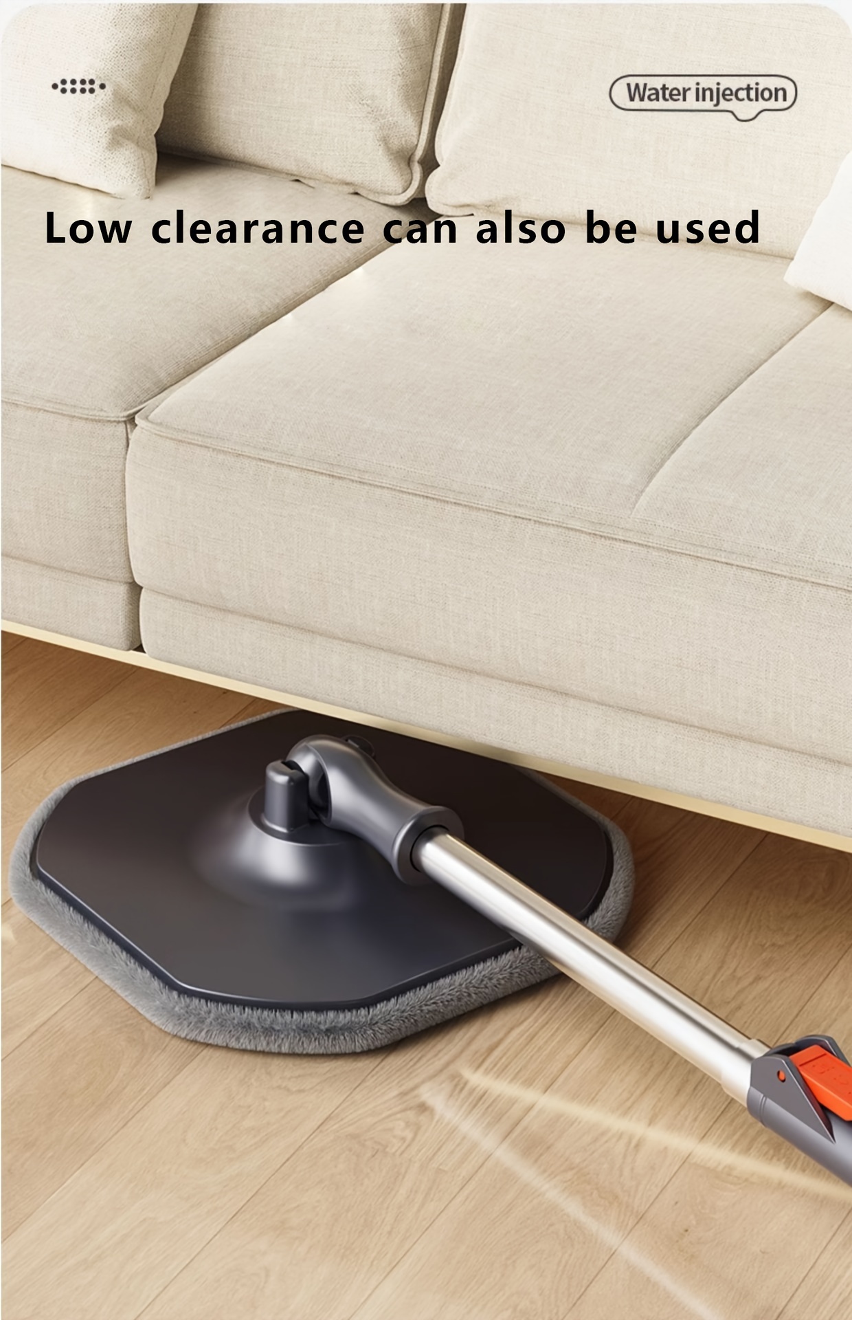 easy   spin mop and   set with  er self  ing microfiber floor mop with separate clean   system suitable for hardwood laminate tile multi surface cleaning   2 mop heads manual operation   wet dry use for home office details 10