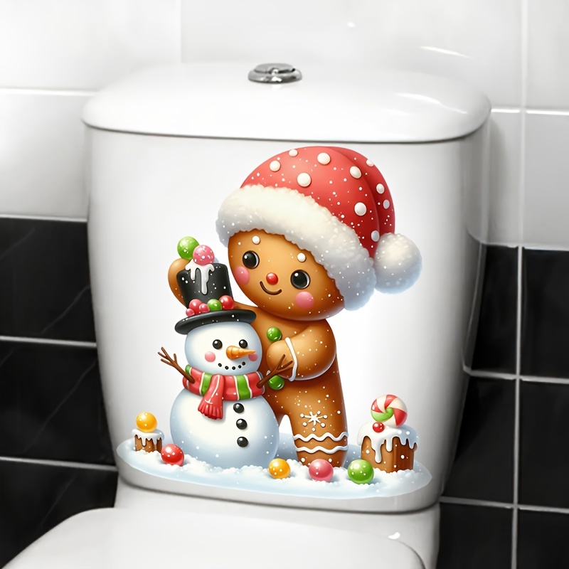 

Christmas Decal - For Man & Snowman , -adhesive, - , For Bathroom Decor, For Christmas