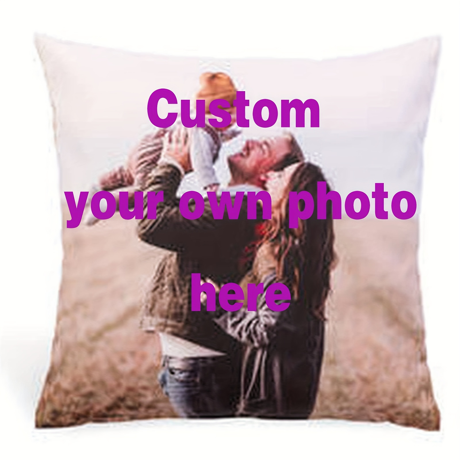 

1pc Pillow Case Personalized Single-sided Printed Throw Pillow With Custom Photo, Cushion With Insert With Custom Wedding Pictures, For Lovers On Valentine's Day Wedding Anniversary