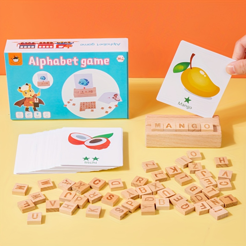 Wooden Cvc Word Spelling Game Montessori Educational Toys - Temu