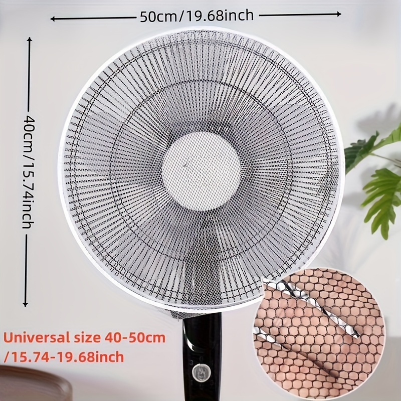 1pc washable fan dust cover   fabric safety net for home office use details 6