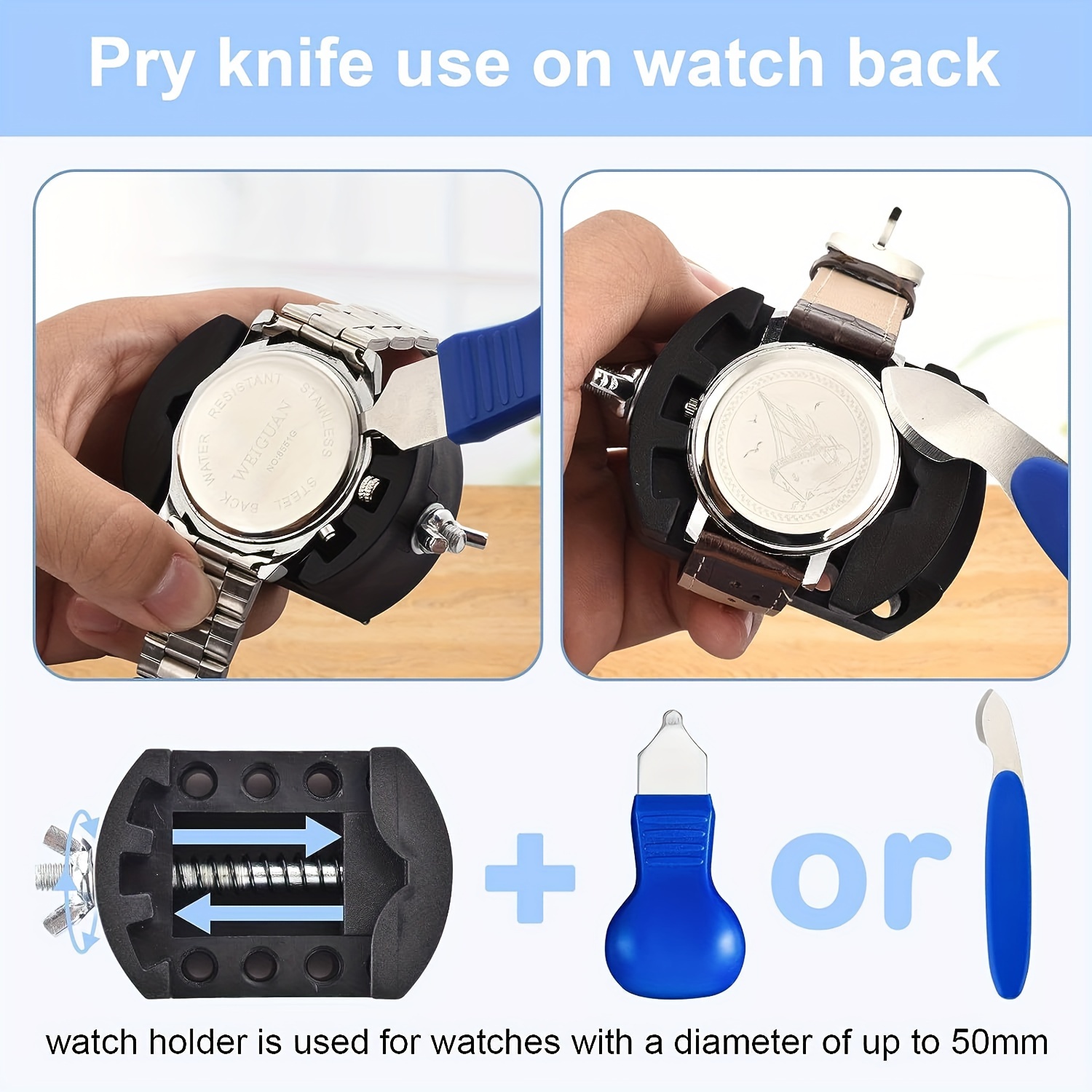 Kit De 4 Outils Pour Changer Pile Montre - Ouvre-boîtier, Tige à Ressort | Pour Montres à Pression, Facile à Utiliser