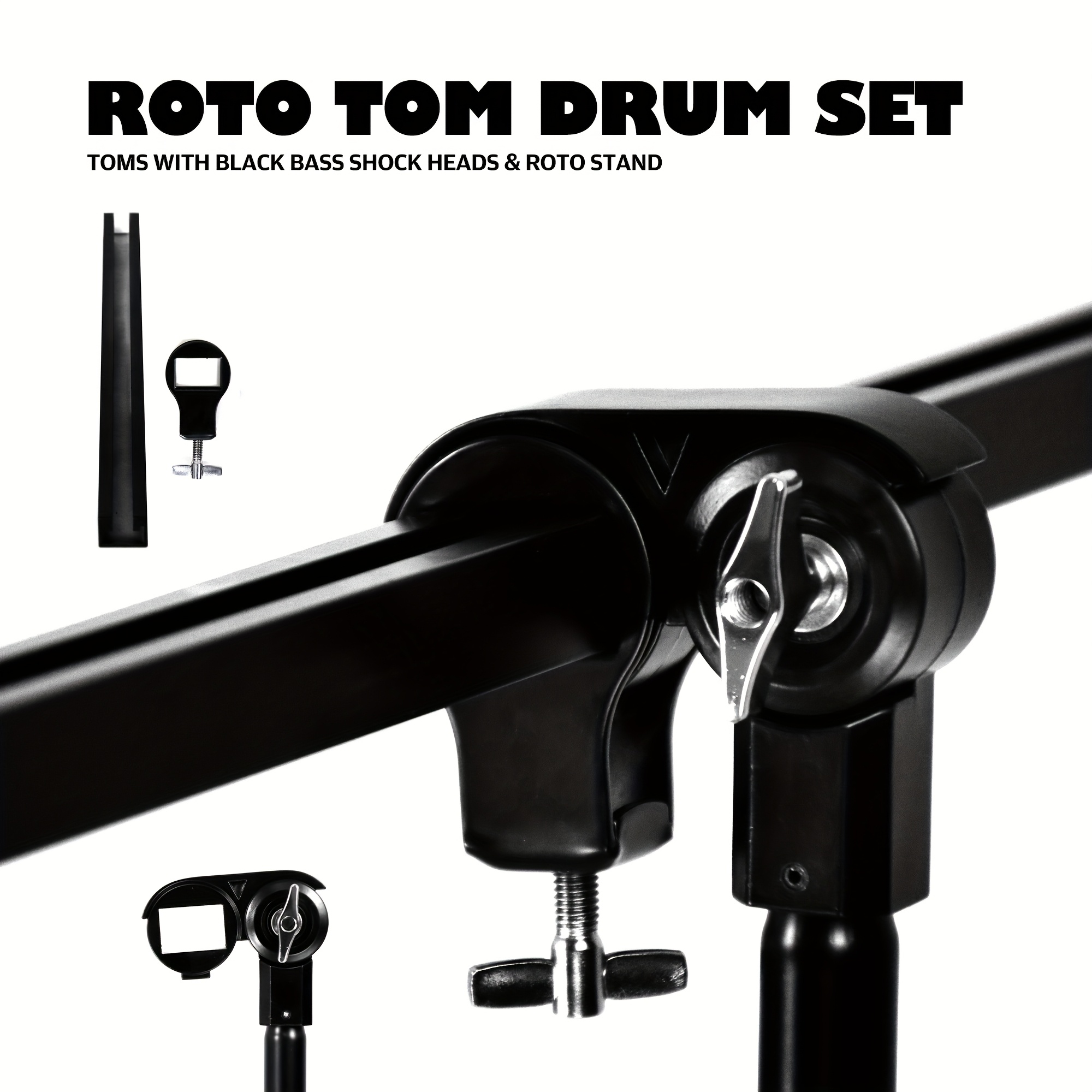 jbk drums   tom drum set   tuning without tools variable pitch diverse timbres quick installation three tom on a   stand adjustable height Product details 4