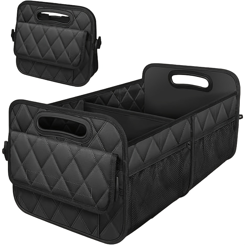 1pc Trunk Car Organizer, Car Storage Box With 6 Pockets, Car Accessories, Luggage, Rear Trunk Organizer