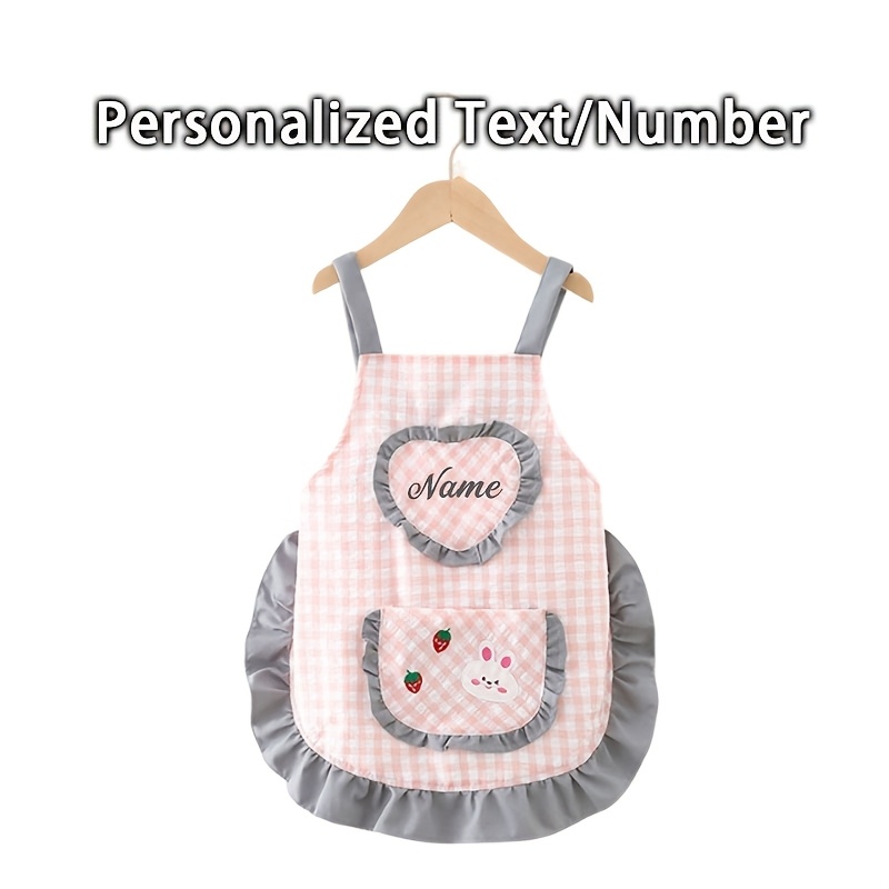 TEMU Personalized Mini Apron With Name/number & Plaid Style - Pocket Suitable For Baking, Birthday Party Costume, Durable Polyester Apron For/, Ideal