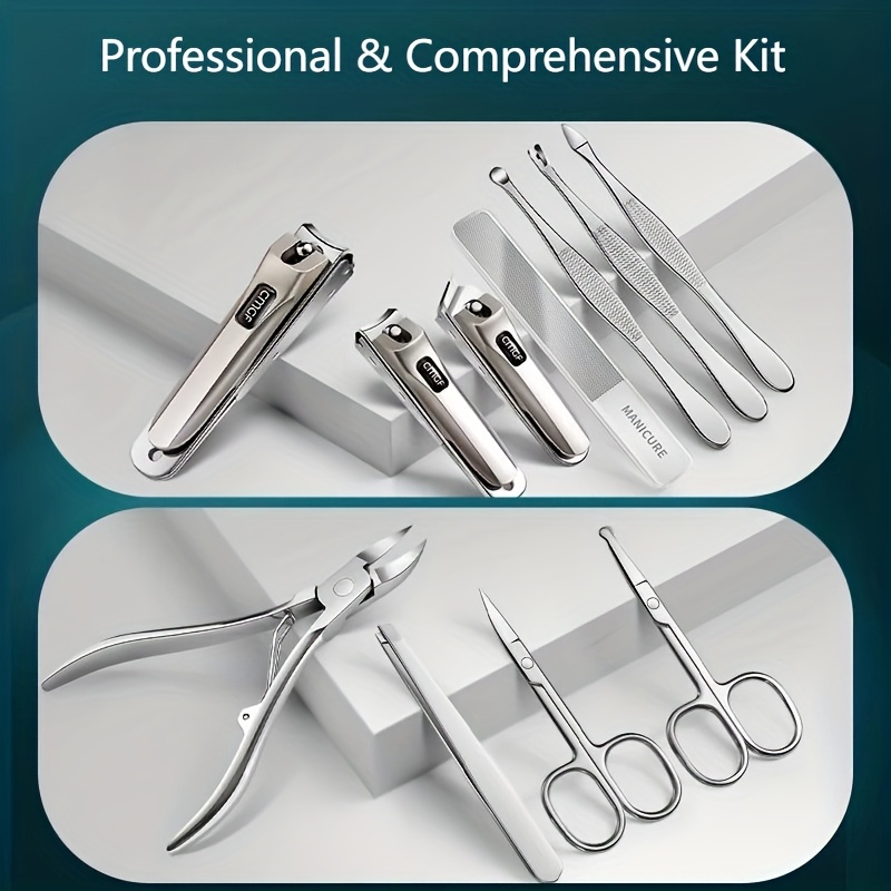 11pcs High-End Gift Box Nail Care Tool Set, Suitable for Both Men And Women, Comes with a Beautiful Travel Bag, Includes Cuticle Care Tools, Perfect Gift Choice for Birthdays, Valentine'S Day, Halloween, Thanksgiving, And Christmas