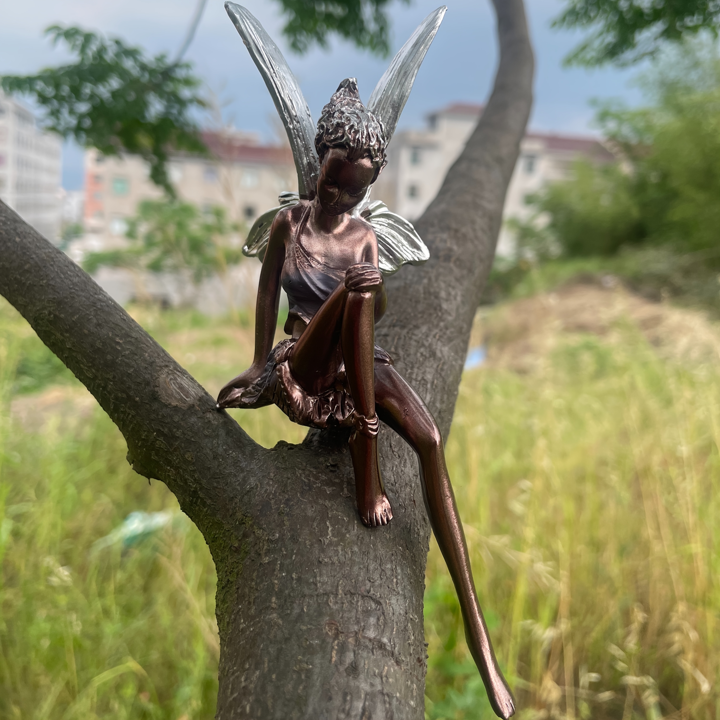 E-shop Exquisite Harzmaterial Outdoor Ornament, Metallische Textur Flügel Leicht und , Schön Sitzend oder Liegend auf Zweigen, Fügt einem Traumhaften