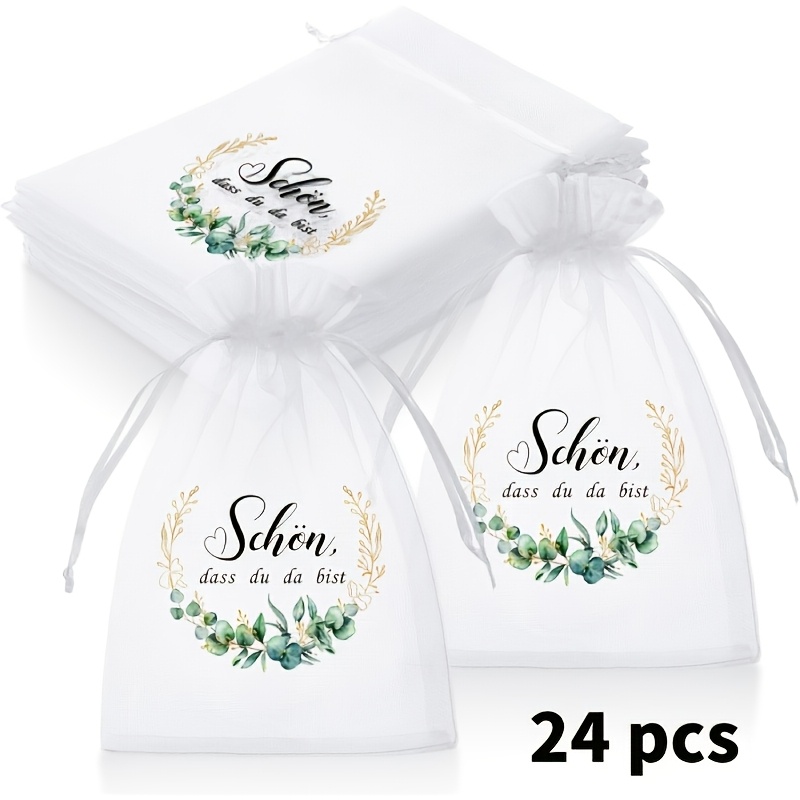 E-shop Geschenk für Sie/Ihn Organza-Geschenktüte mit deutschem Text: „Schön, dass du kommen konntest.“ Hochzeits-Organza-Geschenktüte, geeignet für