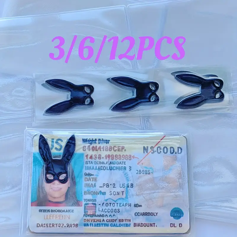 3 6 12pcs bunny mask id card protector set black rabbit face - Temu Qatar 3 6 12pcs bunny mask id card protector set black rabbit face - Temu Qatar