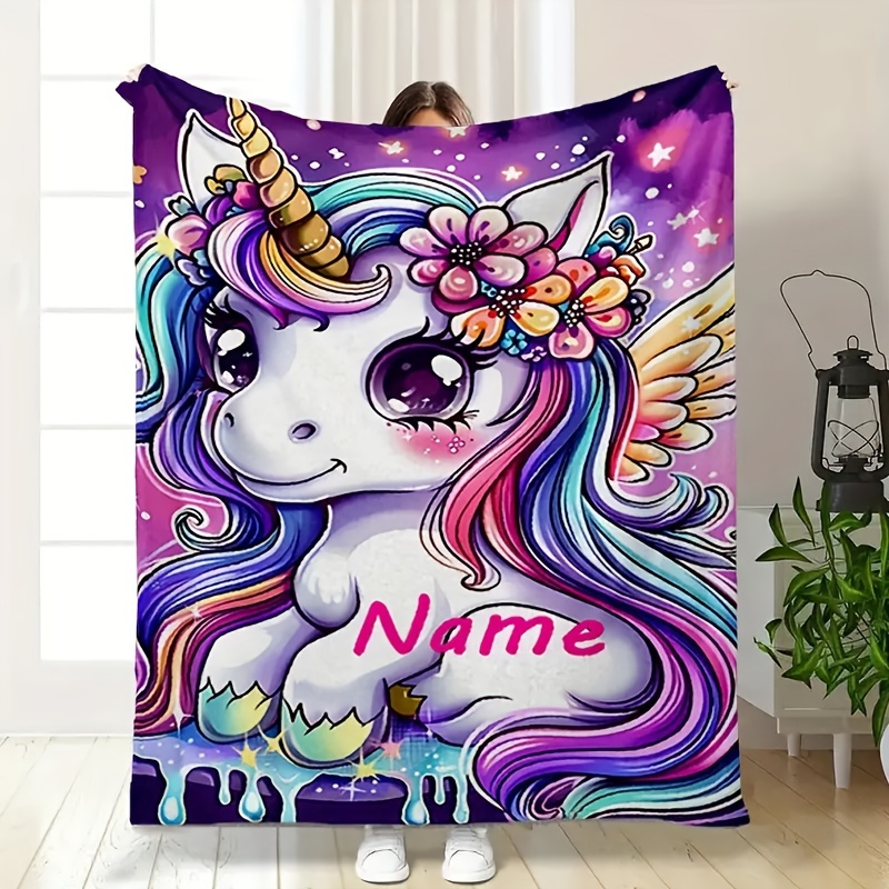 

[customization]1pc Unicorn Pattern Blanket, Decoration, Blanket, And Blanket, Sofa Bed, Decoration, Blanket, Boys, , Adults, All