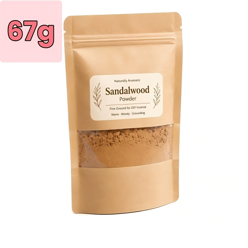 TEMU Pure Sandalwood Fine Powder, From + Australian Sandalwood Materials, Re-sealable Vertical Packaging, For Yoga Meditation, Purifying Negative
